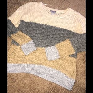 Color block sweater neutral tones